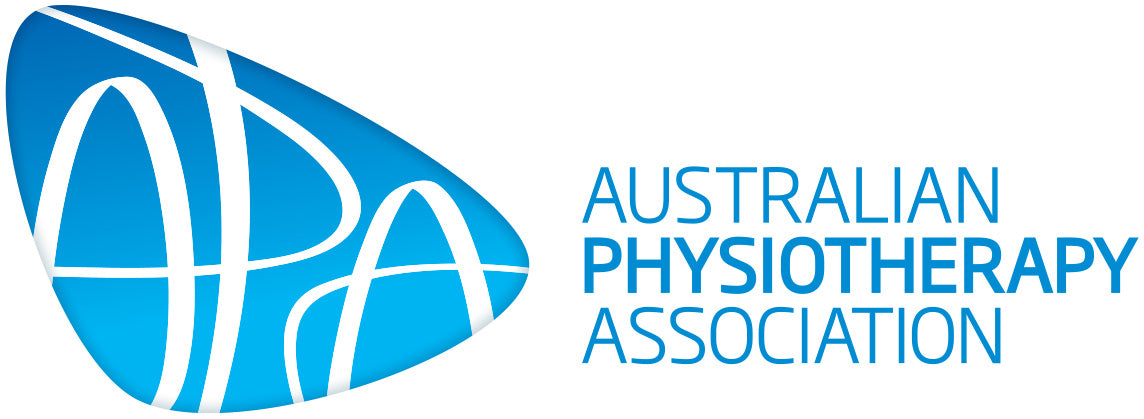 Logo of the Australian Physiotherapy Association with a blue and white design.